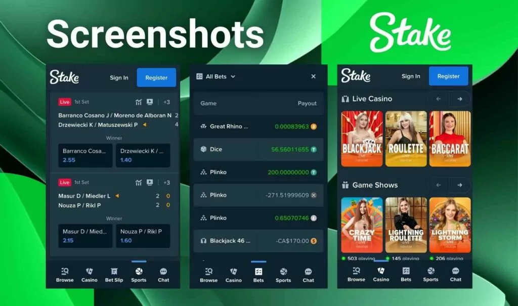 Stake Nigeria mobile application Screenshots