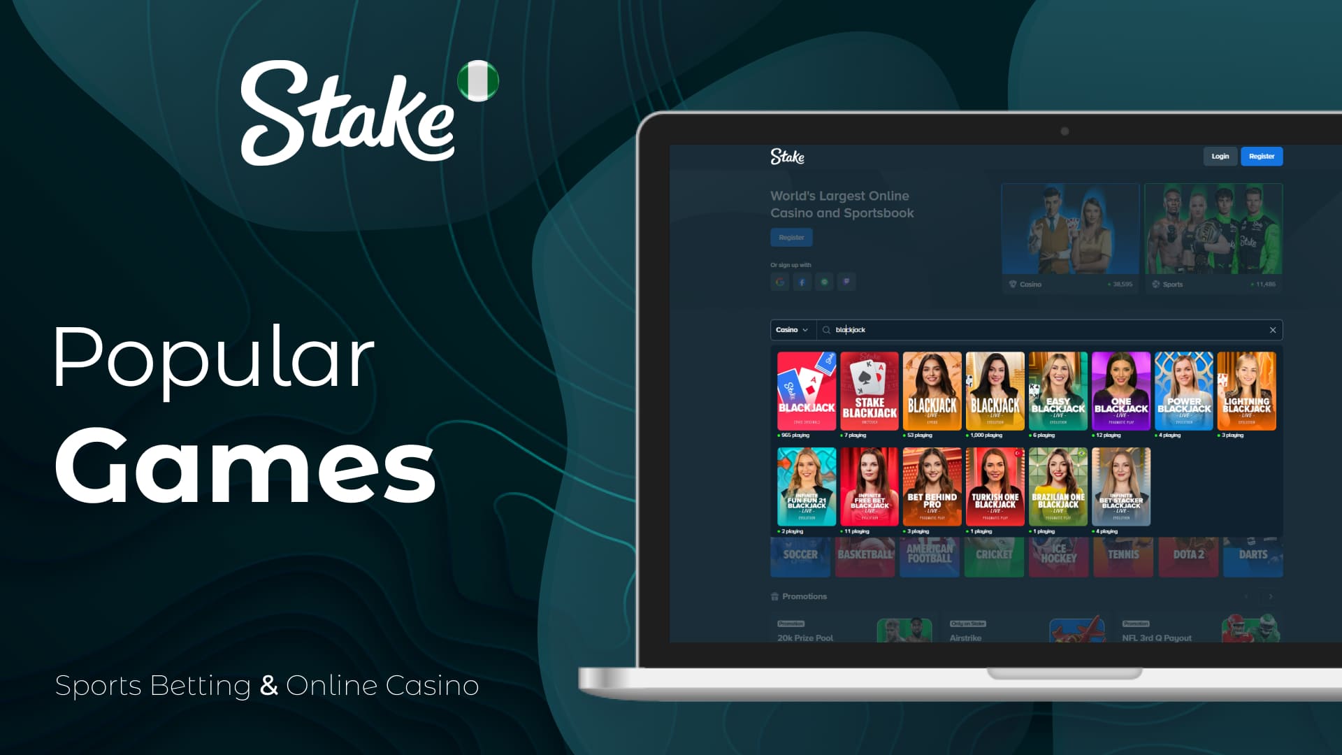 Stake Nigeria Blackjack online card game is the most popular choice among players on the platform in the category